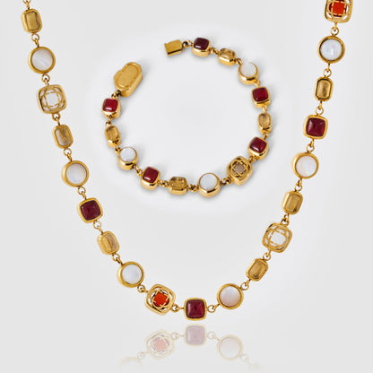 Set di Gemme di Cristallo Rosso (Oro)