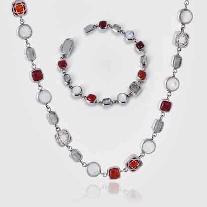 Set di Gemme di Cristallo Rosso (Argento)