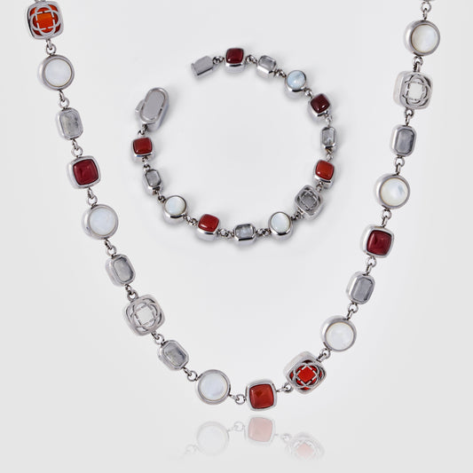Set di Gemme di Cristallo Rosso (Argento)