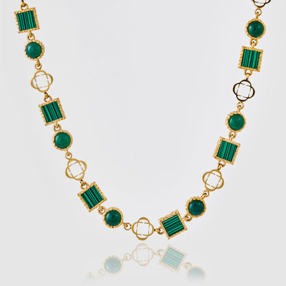 Collana in Gemma di Quarzo Verde (Oro)