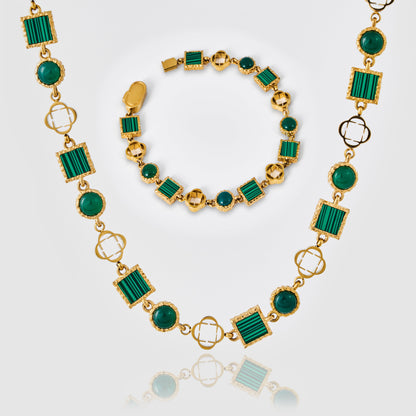 Set di Gemme in Quarzo Verde (Oro)