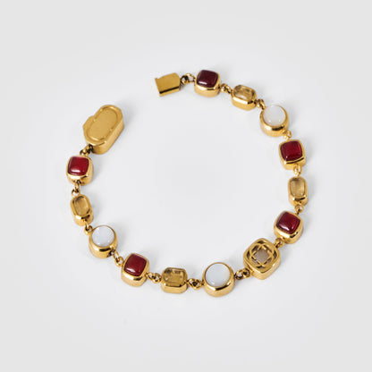 Bracciale in Gemma di Cristallo Rosso (Oro)