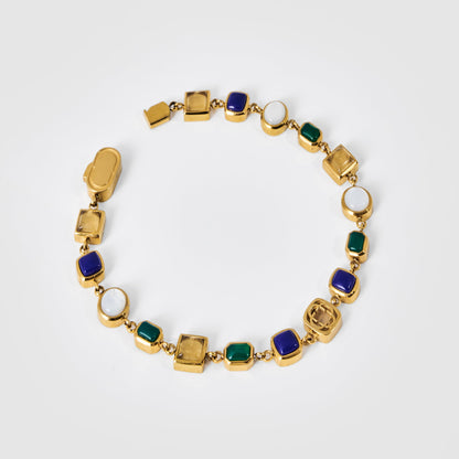 Bracciale in Gemma di Cristallo Blu (Oro)