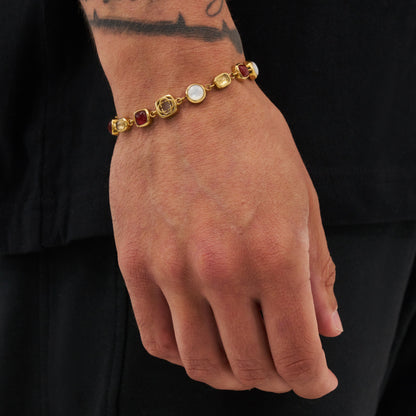 Bracciale in Gemma di Cristallo Rosso (Oro)