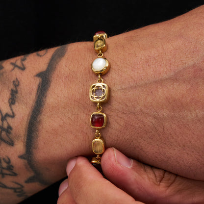 Bracciale in Gemma di Cristallo Rosso (Oro)