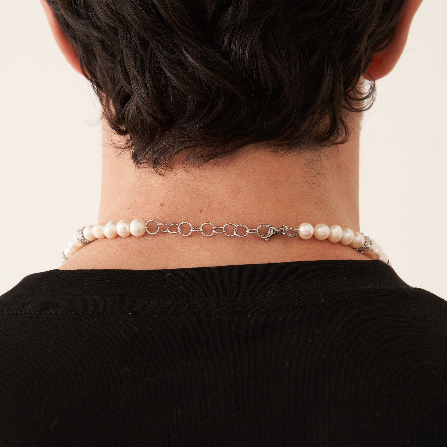 Collana di Perle Vere Crown (Argento)