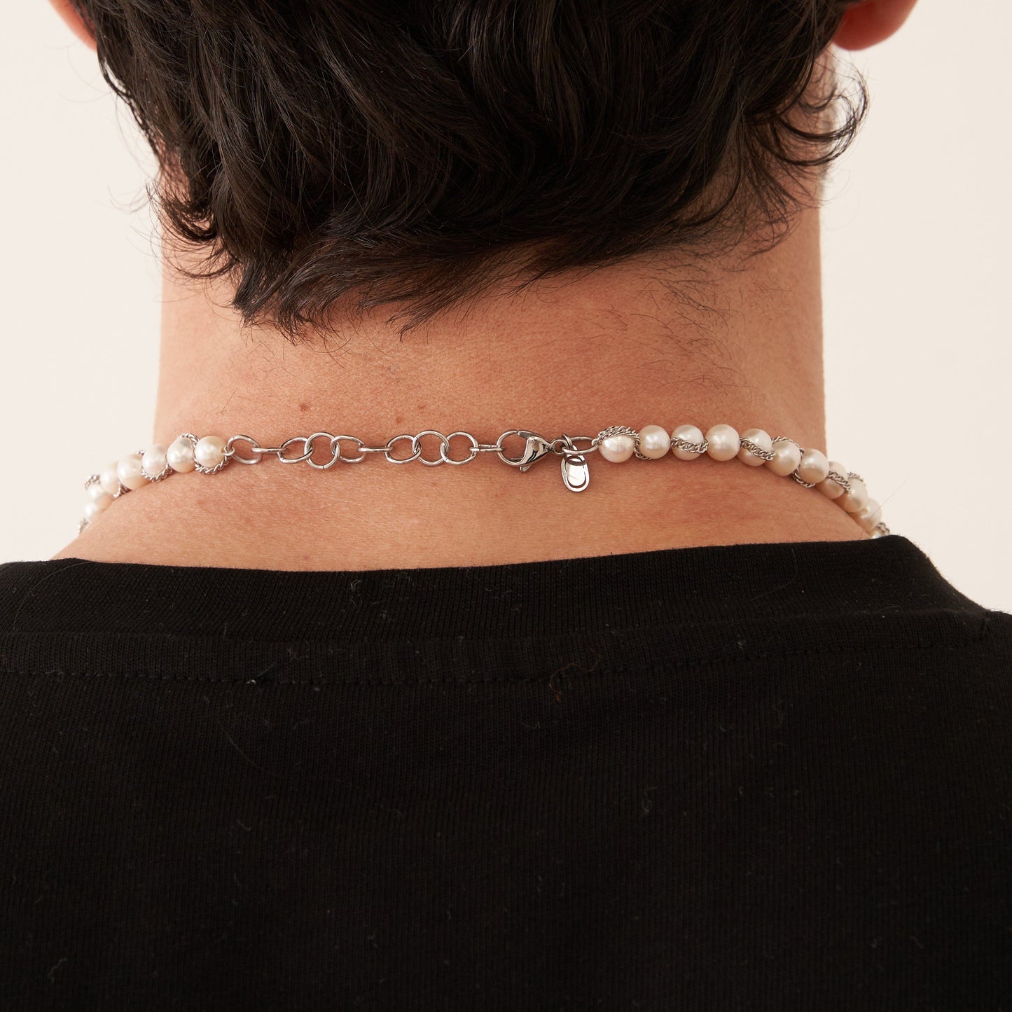 Collana con Perle Vere a Catena (Argento)