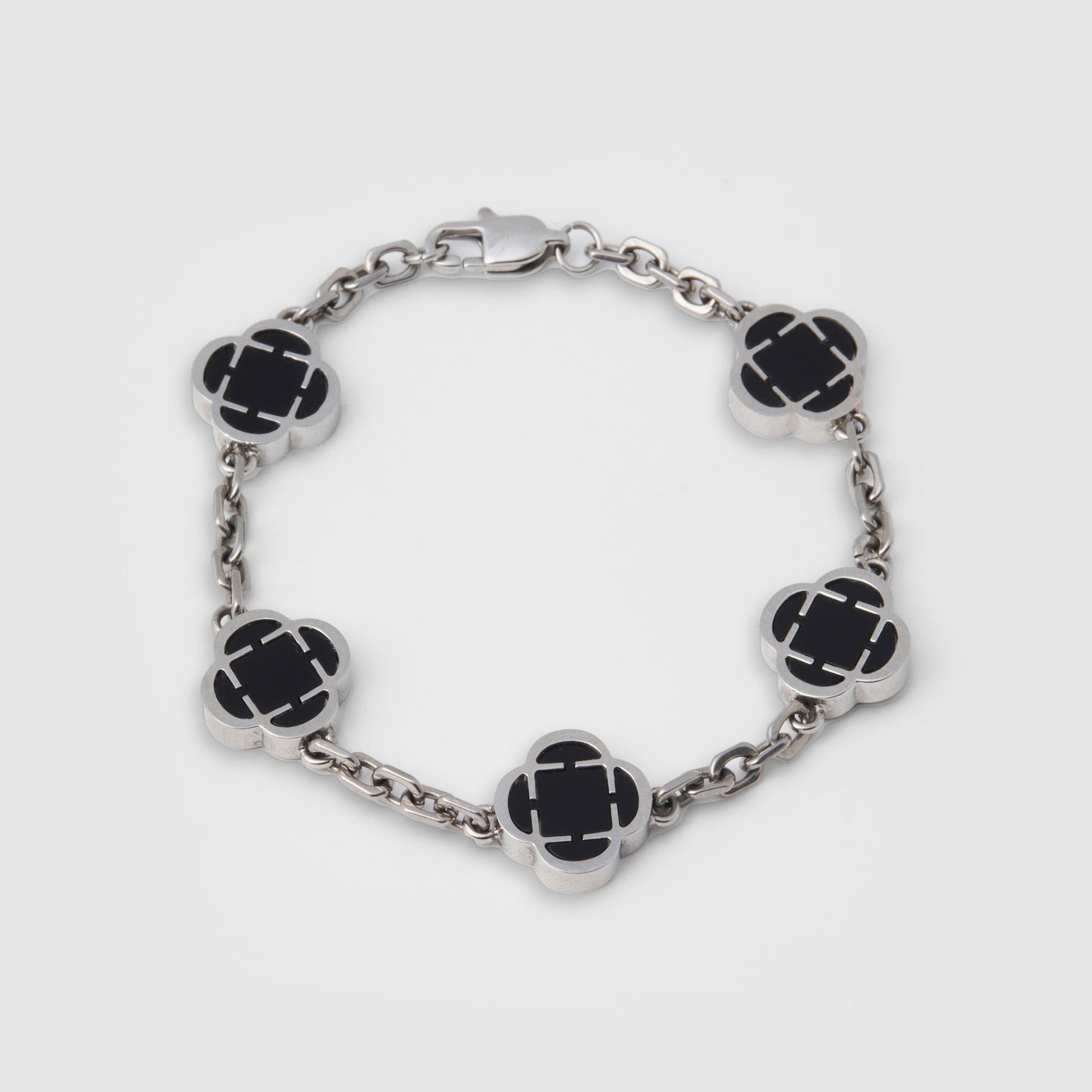 Bracciale in Pietra Onice Clover (Argento)