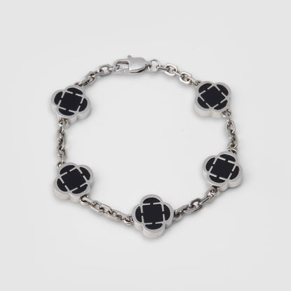 Bracciale in Pietra Onice Clover (Argento)