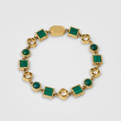 Bracciale in Pietra Preziosa di Quarzo Verde (Oro)
