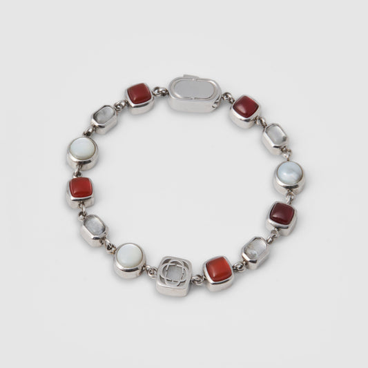 Bracciale in Gemma di Cristallo Rosso (Argento)