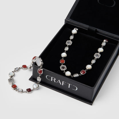 Set di Gemme di Cristallo Rosso (Argento)