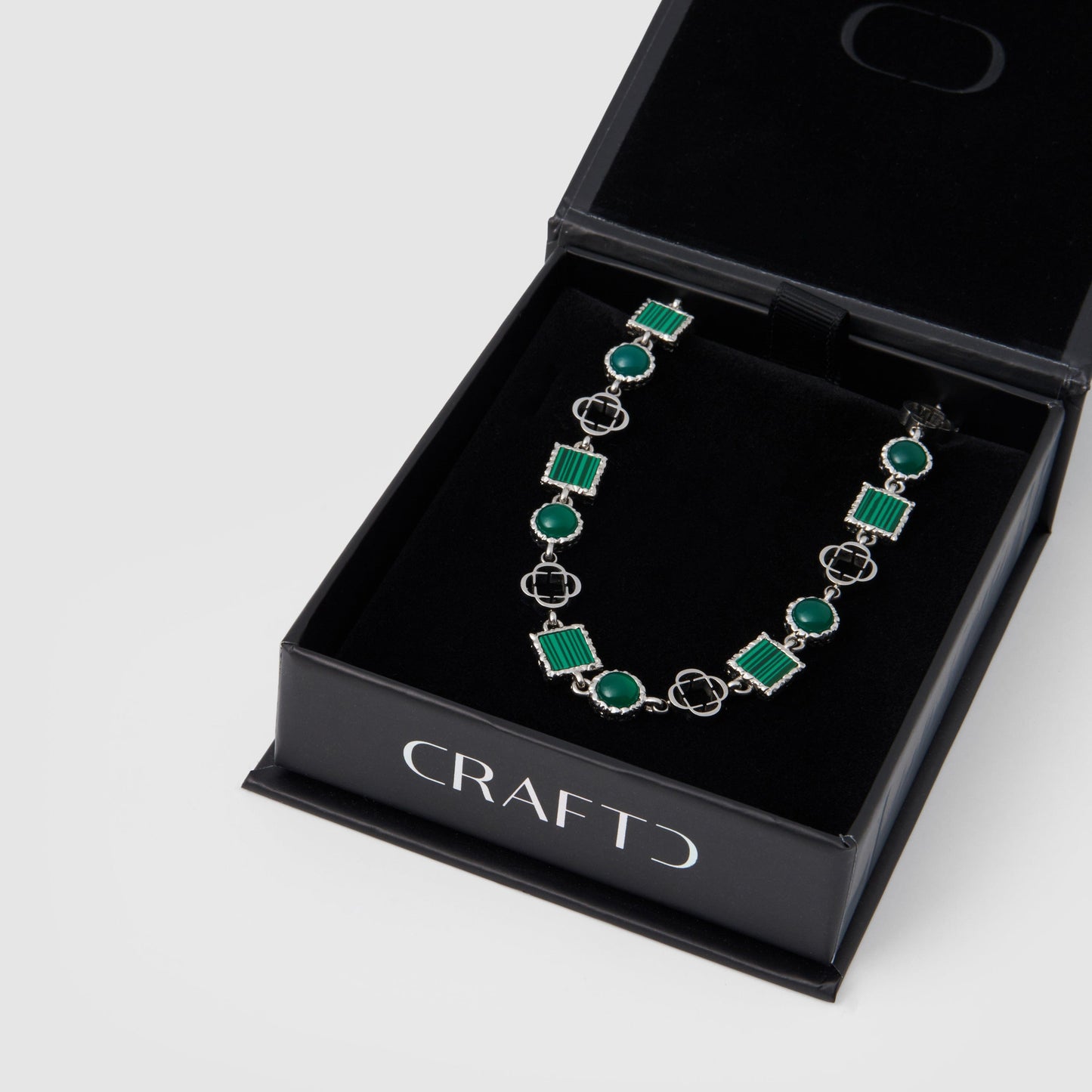 Bracciale in Pietra Preziosa di Quarzo Verde (Argento)