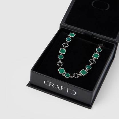 Bracciale in Pietra Preziosa di Quarzo Verde (Argento)
