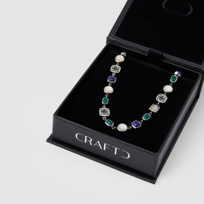 Bracciale in Gemma di Cristallo Blu (Argento)