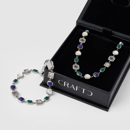Set di Pietre Preziose Blu (Argento)