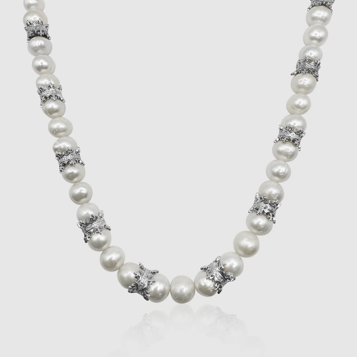 Collana di Perle Vere Crown (Argento)