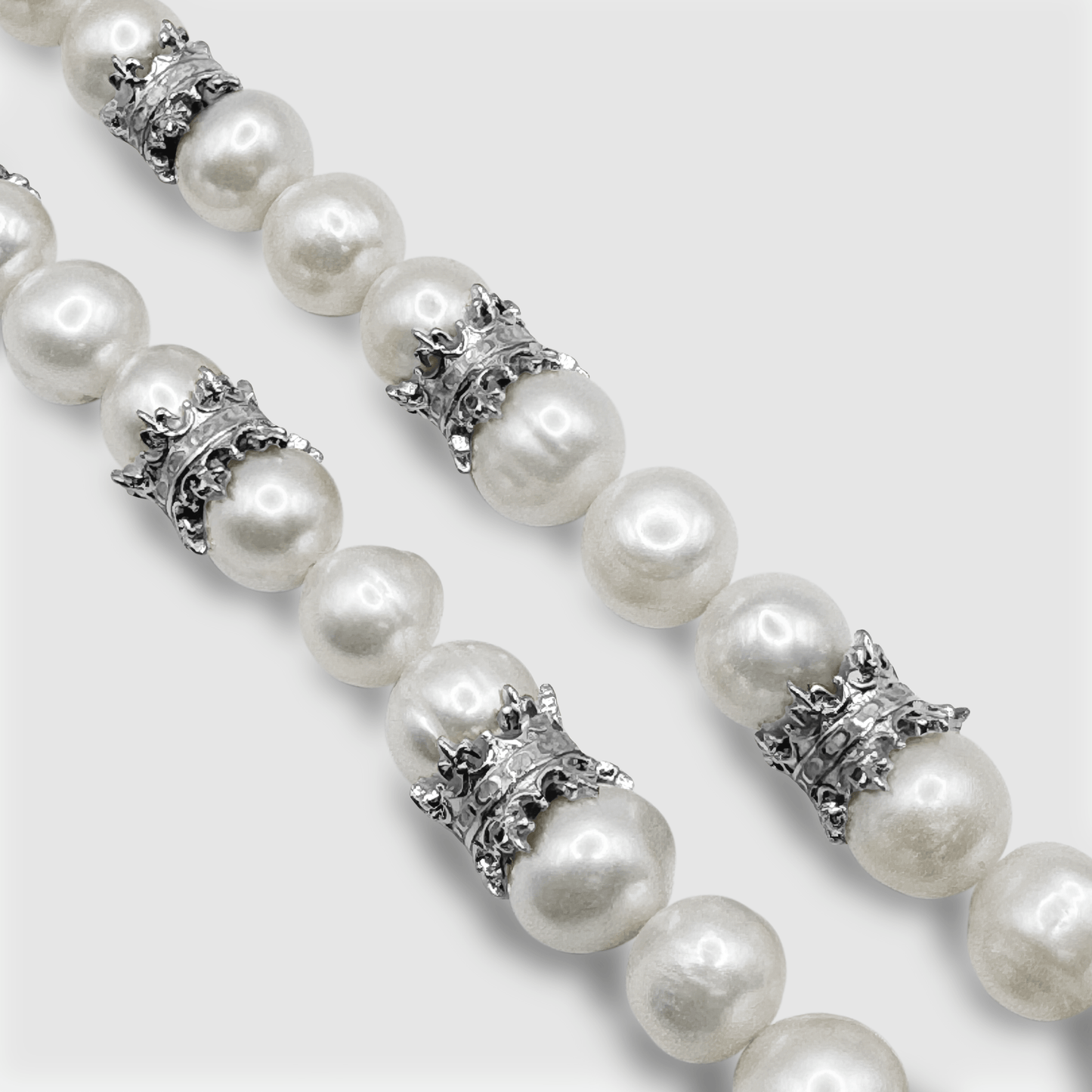 Collana di Perle Vere Crown (Argento)