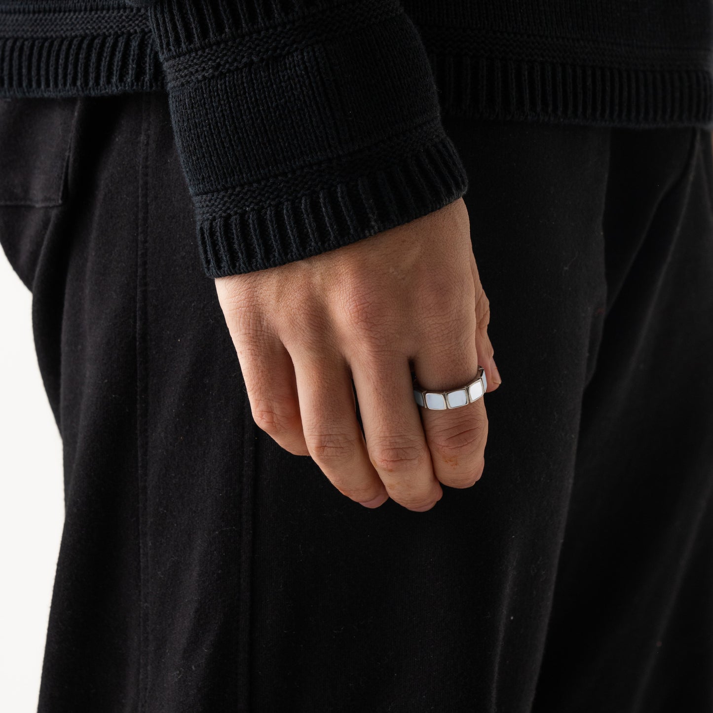 Anello in Pietra Bianca (Argento)