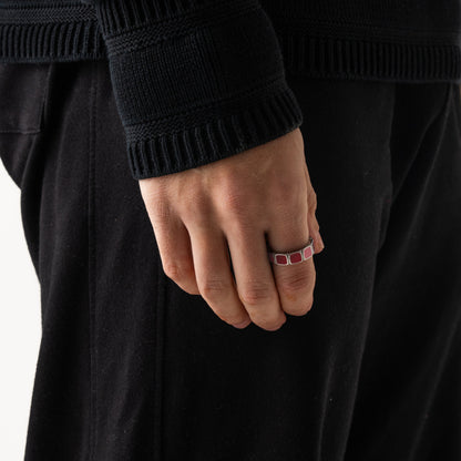 Anello in Pietra Rossa (Argento)