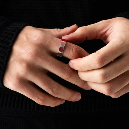 Anello in Pietra Rossa (Argento)
