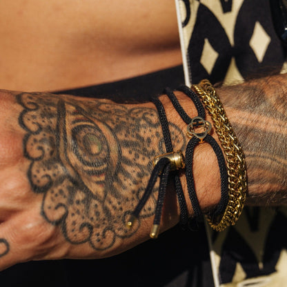 Bracciale in Cordino Nero (Oro)