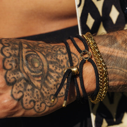 Bracciale con Chiusura a Toggle Nera (Oro)
