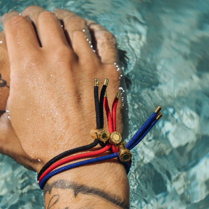 Bracciale con Chiusura a Toggle Nera (Oro)