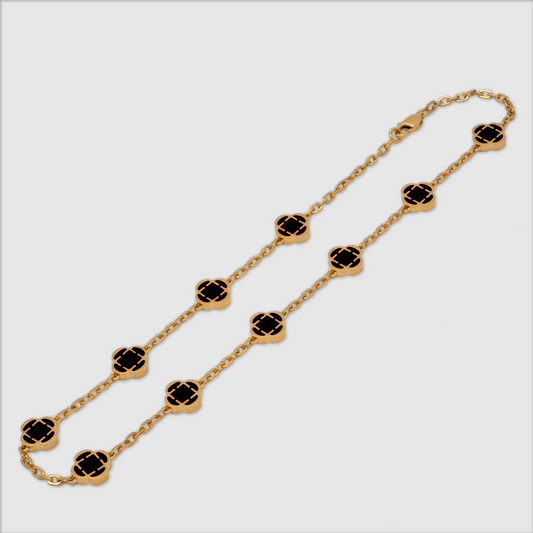 Collana in Pietra Onice Clover (Oro)