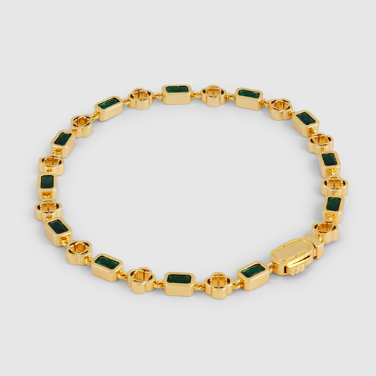 Bracciale Trifoglio in Gemma Verde (Oro)