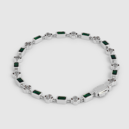 Bracciale Trifoglio in Gemma Verde (Argento)