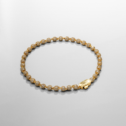Bracciale Pendente a Sfera Iced (Oro) 4mm