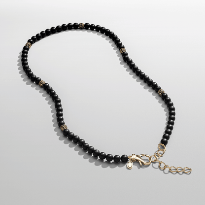Collana di Perle in Onice Opaco (Oro)