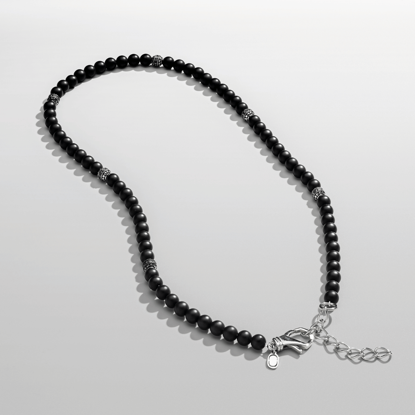 Collana di Perline in Onice Opaco (Argento)