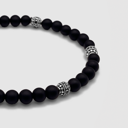 Bracciale in Pietra Onice Opaca (Argento)