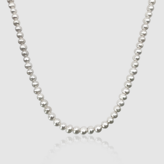 Collana di Perle Vere Rotonde (Argento)