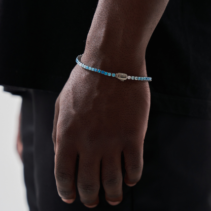 Bracciale Tennis Blu (Argento) 3mm