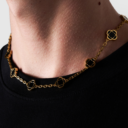 Collana in Pietra Onice Clover (Oro)