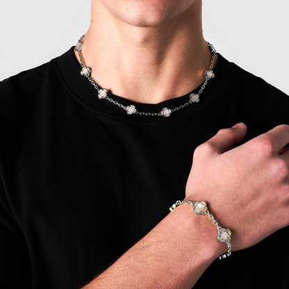 Collana in Pietra di Trifoglio Bianco (Argento)