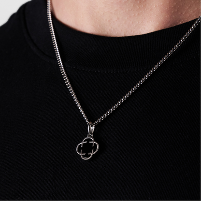 Pendente in Pietra Onice a Trifoglio (Argento)
