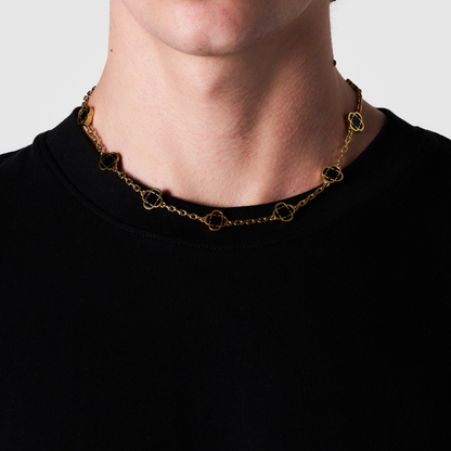 Collana in Pietra Onice Clover (Oro)