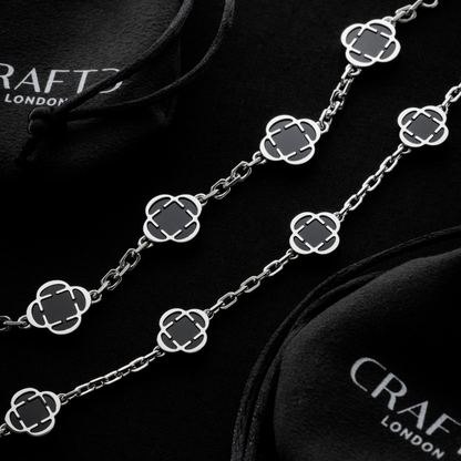 Collana in Pietra Onice Clover (Argento)