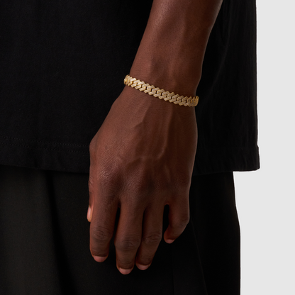 Bracciale Cubano Iced a Maglia (Oro) 8mm