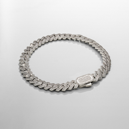 Bracciale Cubano Iced a Maglie (Argento) 8mm