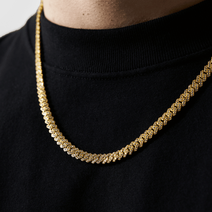 Collana Cubana Iced a Maglia (Oro) 6mm