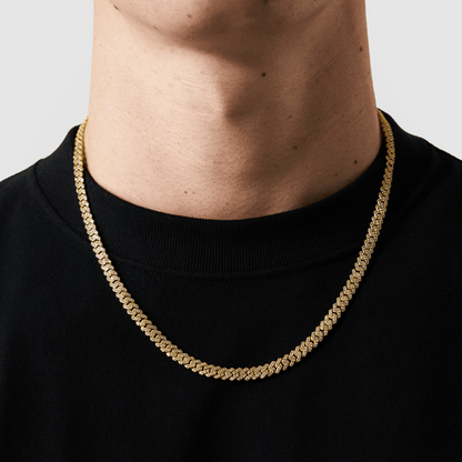 Collana Cubana Iced a Maglia (Oro) 6mm