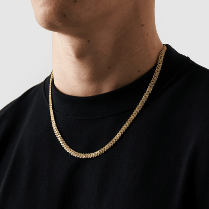 Collana Cubana Iced a Maglia (Oro) 6mm