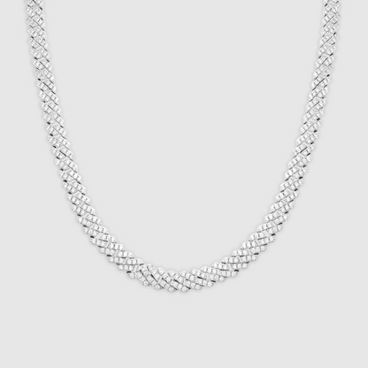 Collana Cubana Iced a Maglie (Argento) 6mm