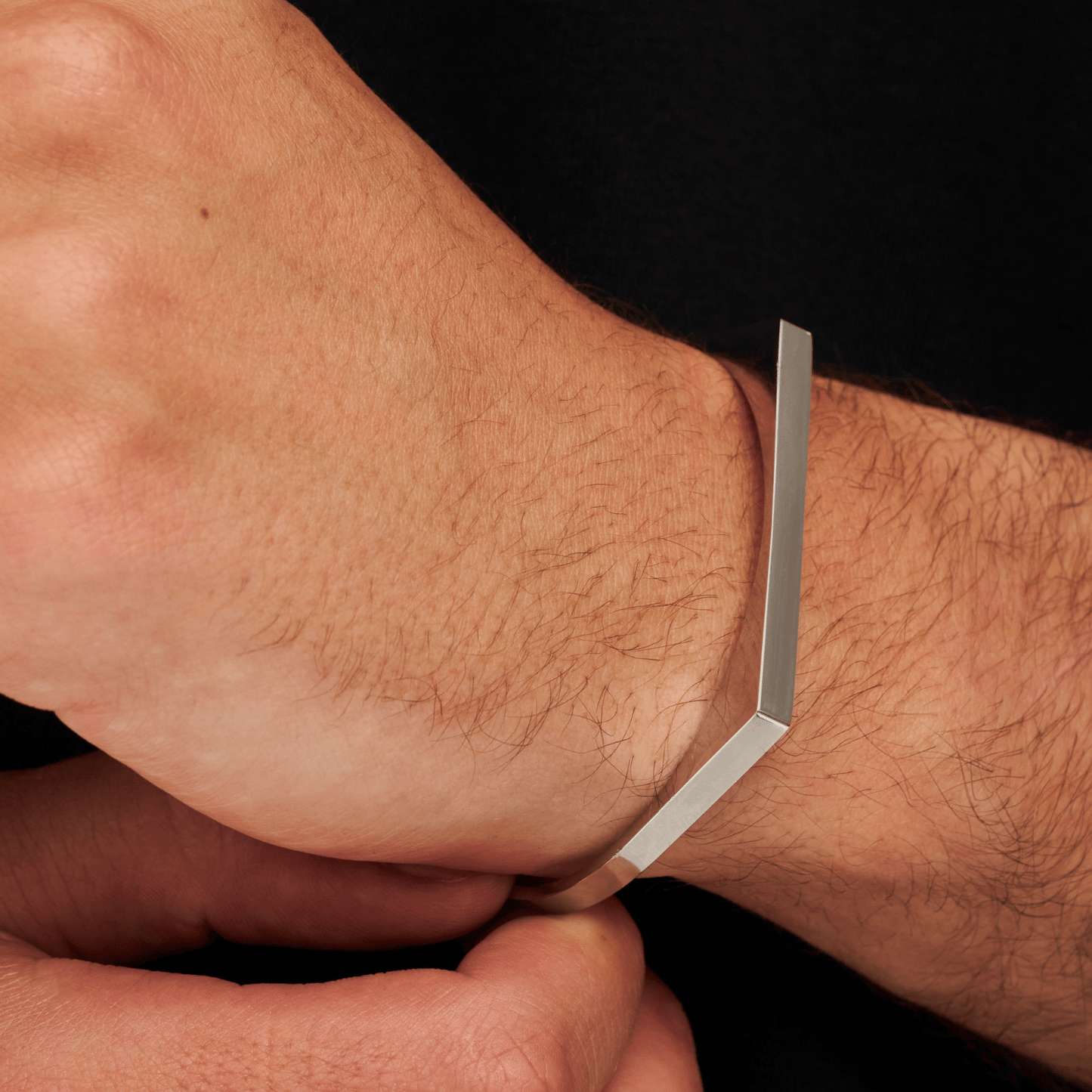 Bracciale Rettangolare 5mm (Argento)