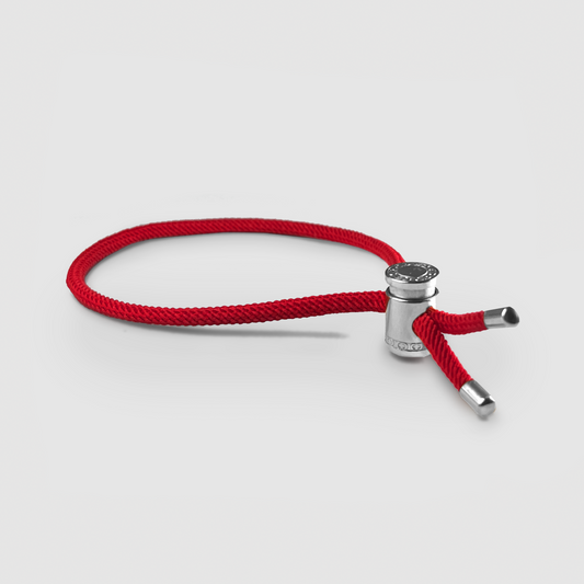 Bracciale con Chiusura a Corda Rossa (Argento)